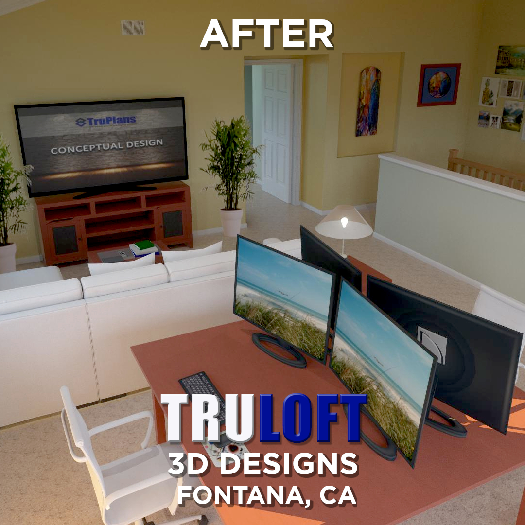 TruPlans's tweet image. What can you turn a high ceiling into?
☑️ Bedroom
☑️ Loft
☑️ Game Room
☑️ Theater
3D designs show it before we build.
Which room would you choose?
#HighCeilingConversion #3DDesign #HomeRenovation #SmartRemodel #interiordesign  #BeforeAndAfter