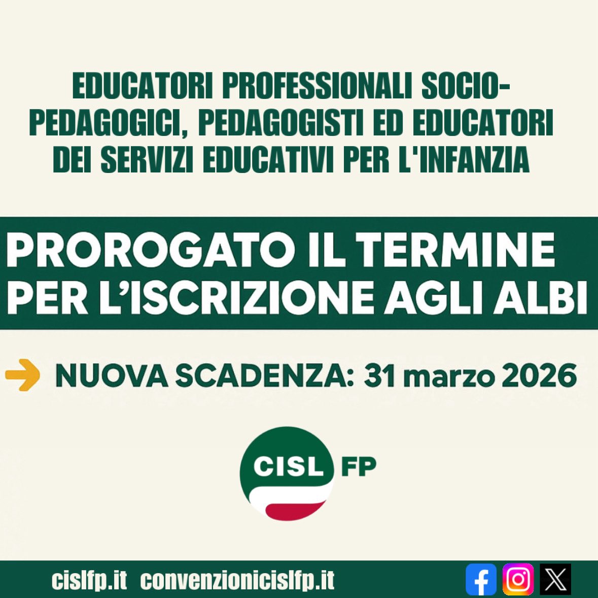 CISL FP Nazionale (@cislfp) on Twitter photo โ ๏ธ ๐๐๐๐ฆ๐ ๐ก๐๐ช๐ฆ โ ๏ธ
๐ฃ๐ฅ๐ข๐ฅ๐ข๐๐๐ง๐ข ๐๐ ๐ง๐๐ฅ๐ ๐๐ก๐ ๐ฃ๐๐ฅ ๐โ๐๐ฆ๐๐ฅ๐๐ญ๐๐ข๐ก๐ ๐๐๐๐ ๐๐๐๐ per educatori professionali socio-pedagogici, pedagogisti ed educatori dei servizi educativi per lโinfanzia โผ๏ธ
๐ ๐ก๐จ๐ข๐ฉ๐ ๐ฆ๐๐๐๐๐ก๐ญ๐: 31/03/26 โ ๏ธ ๐๐๐๐ฆ๐ ๐ก๐๐ช๐ฆ โ ๏ธ
๐ฃ๐ฅ๐ข๐ฅ๐ข๐๐๐ง๐ข ๐๐ ๐ง๐๐ฅ๐ ๐๐ก๐ ๐ฃ๐๐ฅ ๐โ๐๐ฆ๐๐ฅ๐๐ญ๐๐ข๐ก๐ ๐๐๐๐ ๐๐๐๐ per educatori professionali socio-pedagogici, pedagogisti ed educatori dei servizi educativi per lโinfanzia โผ๏ธ
๐ ๐ก๐จ๐ข๐ฉ๐ ๐ฆ๐๐๐๐๐ก๐ญ๐: 31/03/26