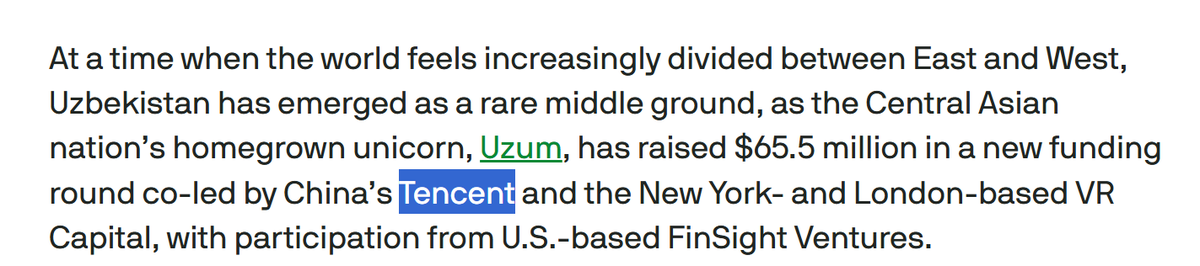 uzeconomist's tweet image. #Uzum&apos;ga Xitoyning #Tencent va yana boshqa xorijiy venchur fondlar investitsiya qilibdi. Uning bozor qiymati 1.5 mlrd $ ga yetibdi.