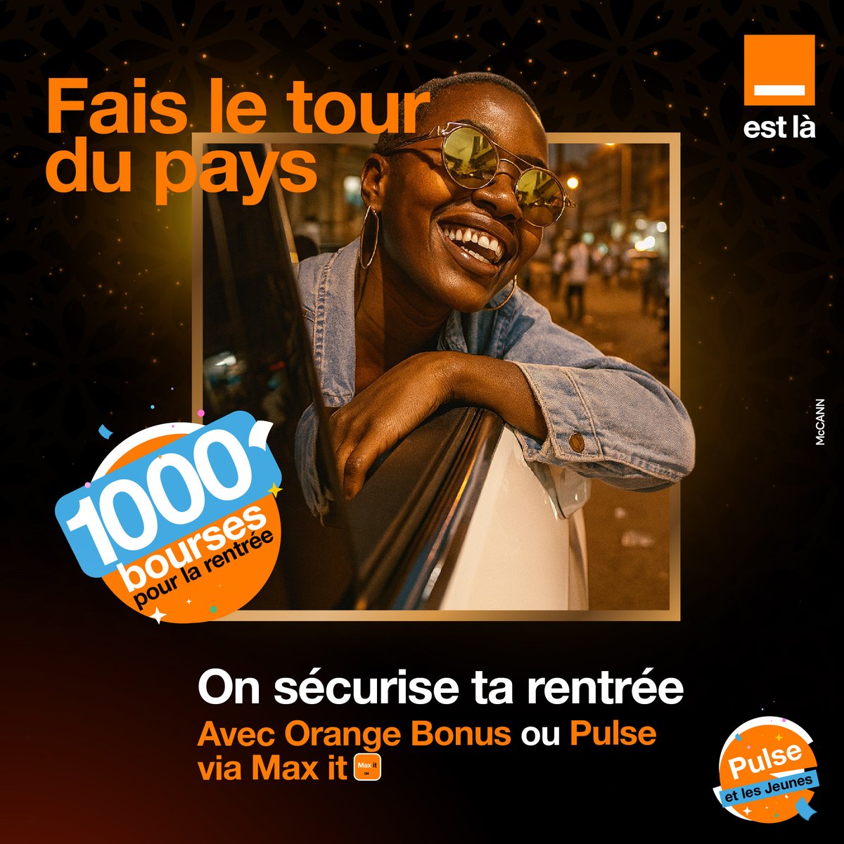 Ton programme des vacs c’est le tourisme ? 
Enjoy bien  pendant ce temps, Orange sécurise ta rentrée✨.
Recharge ton forfait Orange Bonus #111# ou Orange Pulse #119*2# via Max It pour tenter ta bourse 
#OrangePulse #OrangeEstLà #OnSécuriseTaRentrée