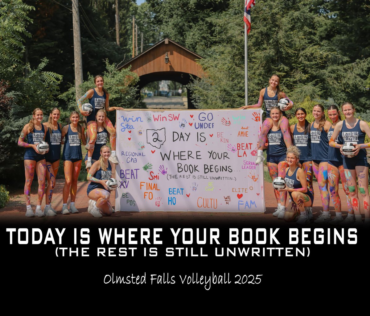 Olmsted Falls Volleyball (@ofvolleyball) on Twitter photo To quote <a href="/natashabdnfield/">Natasha Bedingfield</a> “Today Is Where Your Book Begins (The Rest Is Still Unwritten). The 2025 OFVB team has big goals and big dreams and we hope to write our own magical story this season but it won’t come easy! Stay tuned! Special thanks to our photographer Alex Tolbert! 💙 To quote <a href="/natashabdnfield/">Natasha Bedingfield</a> “Today Is Where Your Book Begins (The Rest Is Still Unwritten). The 2025 OFVB team has big goals and big dreams and we hope to write our own magical story this season but it won’t come easy! Stay tuned! Special thanks to our photographer Alex Tolbert! 💙