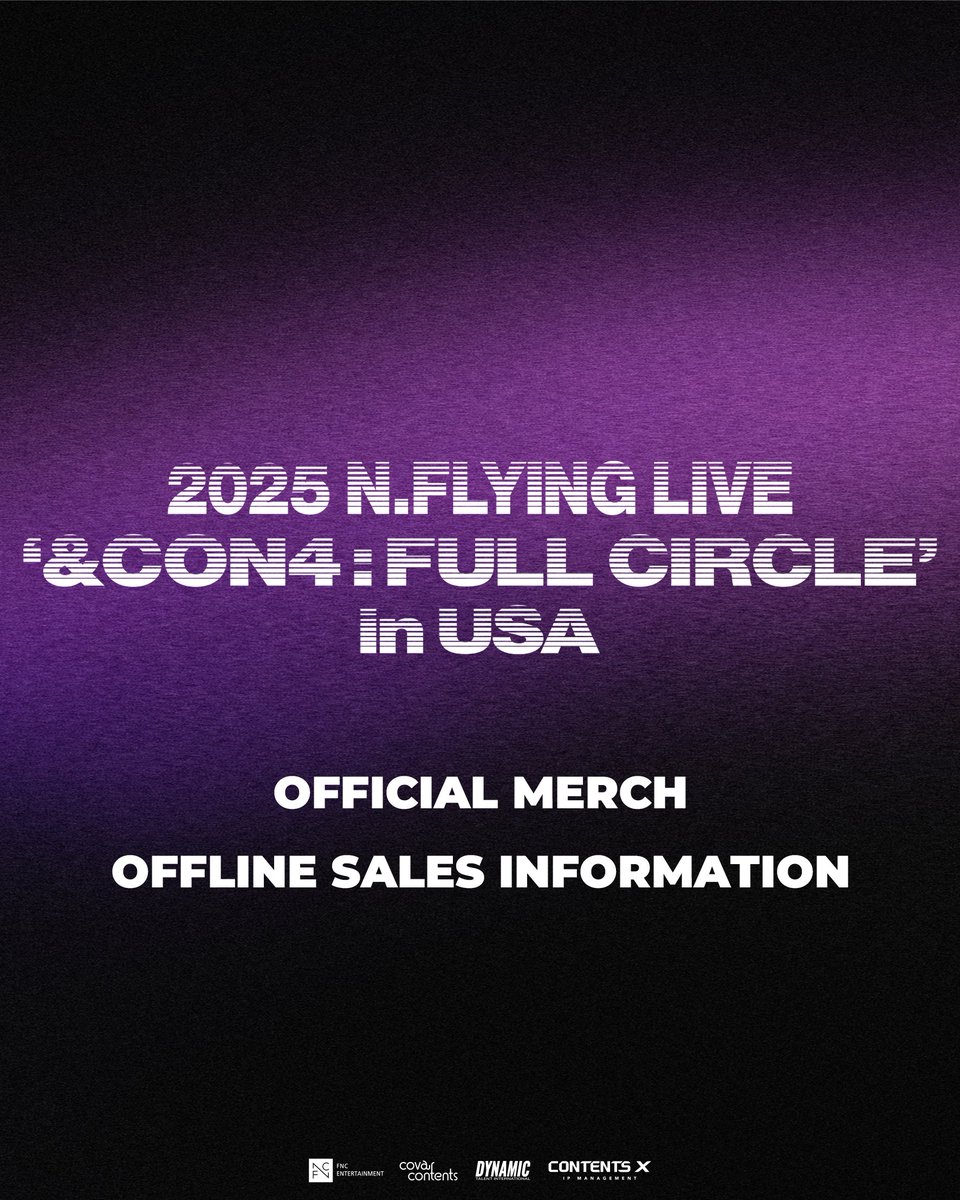 covarcontents's tweet image. 📣 JUST ANNOUNCED!
The official merchandise lineup for 2025 N.Flying LIVE WORLD TOUR ‘&amp;amp;CON4 : FULL CIRCLE’ in USA is here

Get your exclusive tour goods at the venue merch booth and make your concert experience even more special.

🎤 TOUR SCHEDULE
AUG 20 (WED) – New York, NY…