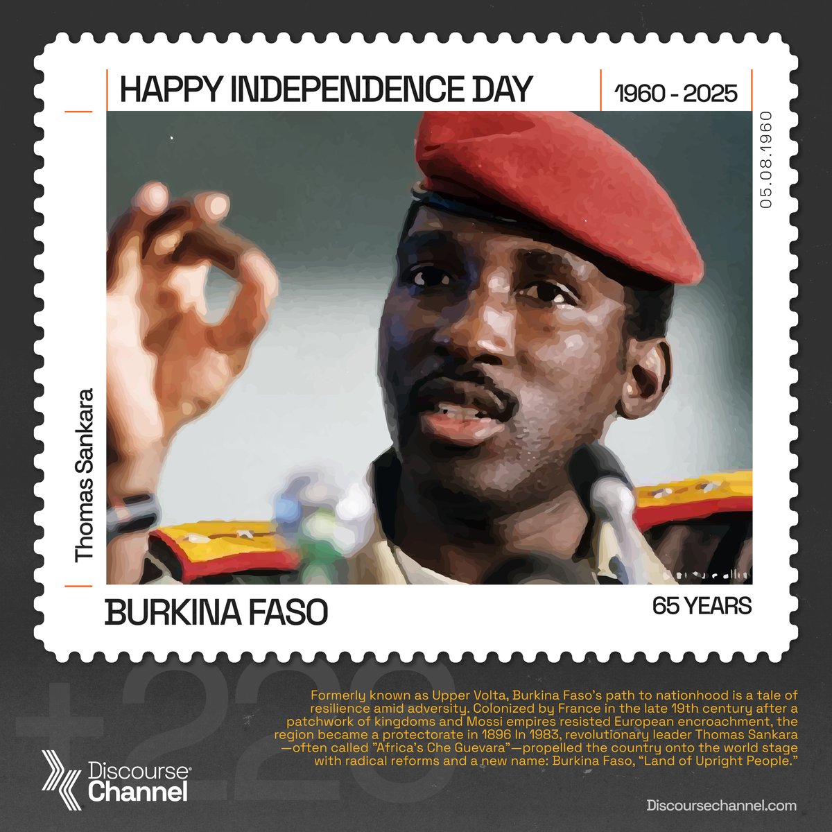 DChannelAfrica's tweet image. Burkina Faso turns a year older today 🇧🇫
Through every challenge, the spirit of the people remains unshaken.
Here’s to hope, resistance, and the quiet power of unity.
Happy Independence Day.
#BurkinaFaso #IndependenceDay #DiscourseChannel