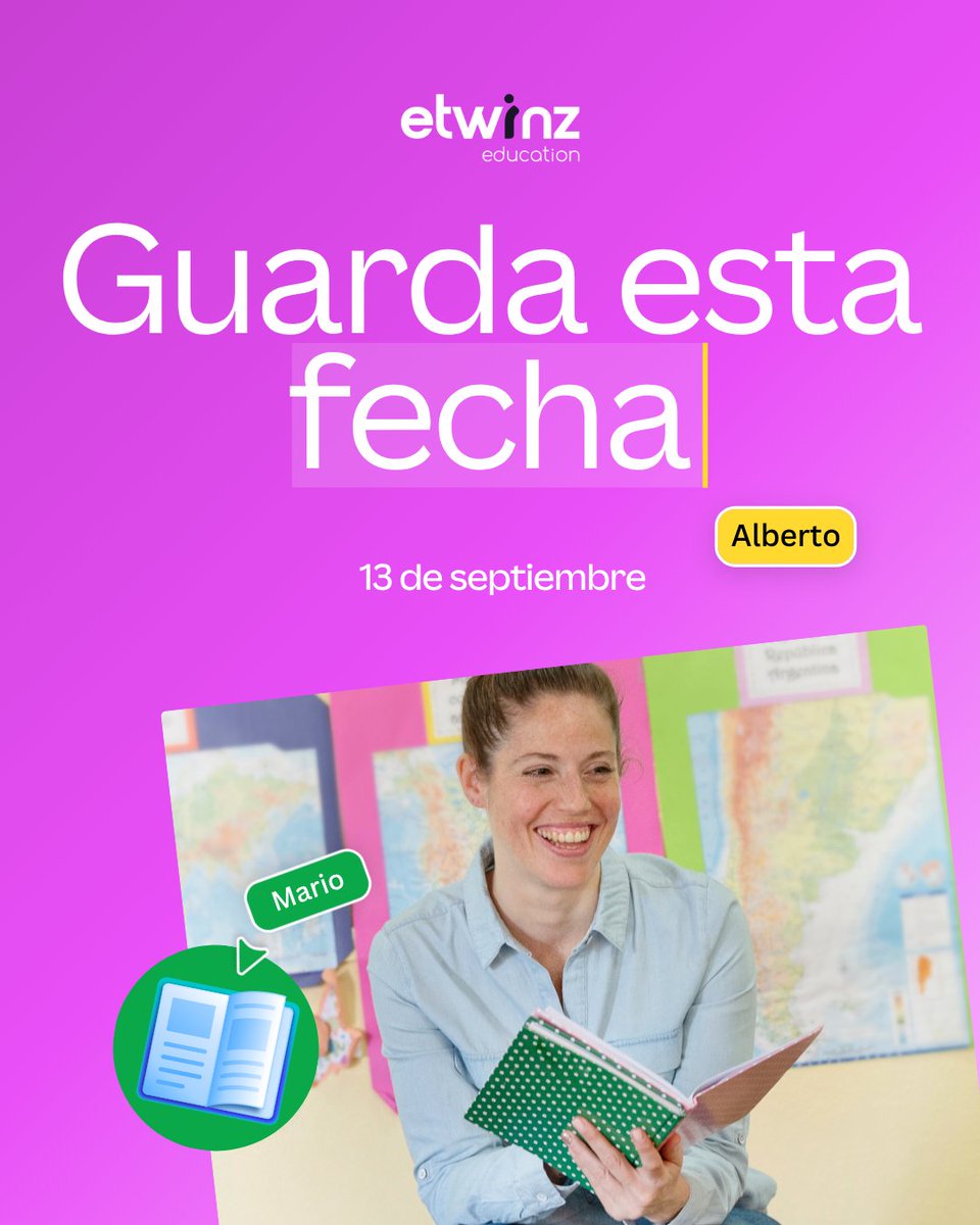 🔔 Guarda esta fecha: sábado 13 de septiembre

Se viene el evento del año para docentes.

12 horas ininterrumpidas de contenido en directo, herramientas, ideas y experiencias pensadas para quienes están listos para empezar el curso con fuerza.

Muy pronto te contamos más.