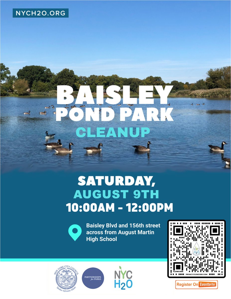Join us for a cleanup at Baisley Pond this weekend, we’d love to see you there! ☀️
#Queens #Volunteer 

Sign up to volunteer here: eventbrite.com/e/1474395760409