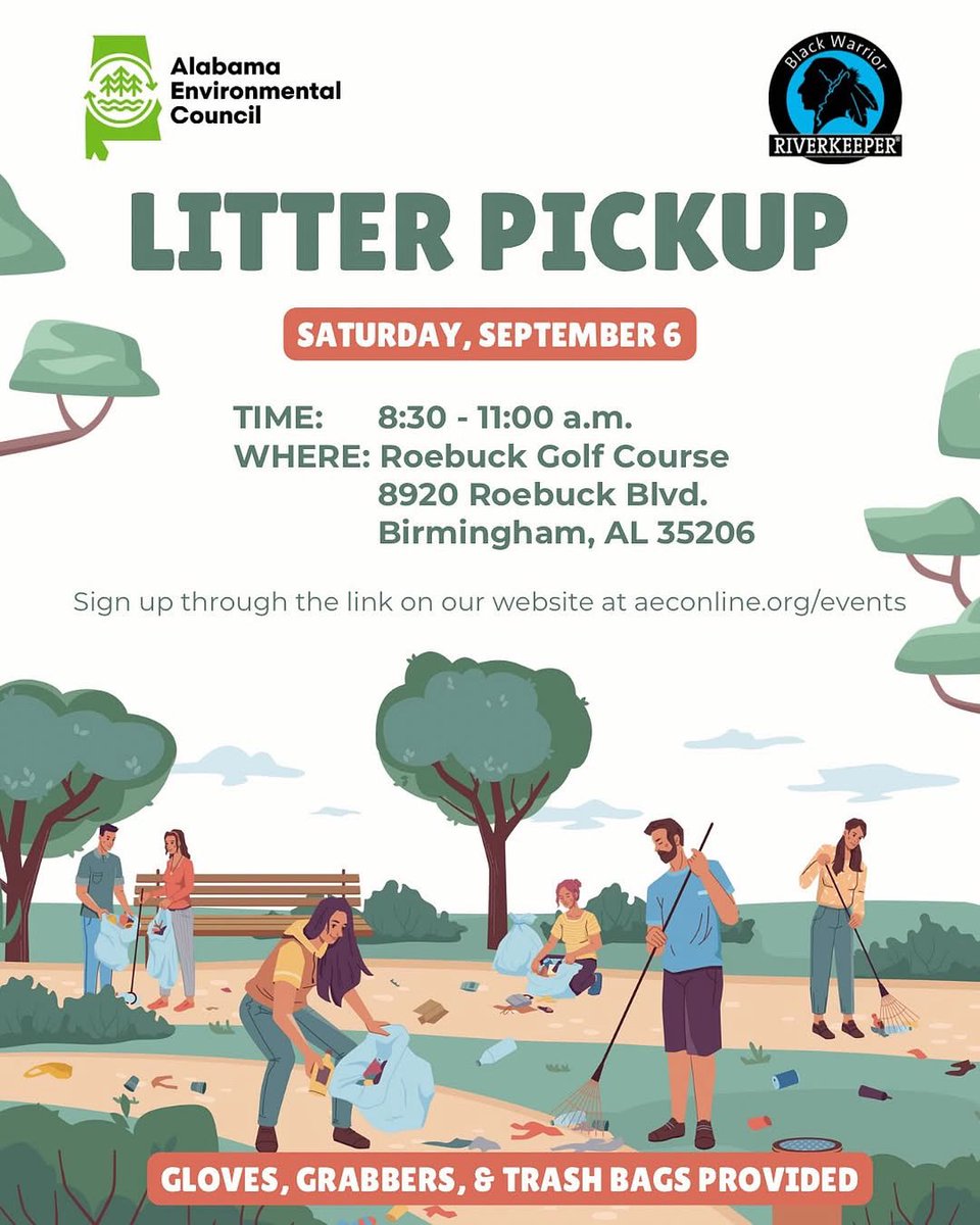 BWRiverkeeper (@bwriverkeeper) on Twitter photo Save the date and join us and our partners <a href="/AEConline/">AEC online</a> for a litter pickup Saturday, September 6th, 8:30-11 a.m. at the Roebuck Golf Course! More info: facebook.com/share/p/19H3Tb… Save the date and join us and our partners <a href="/AEConline/">AEC online</a> for a litter pickup Saturday, September 6th, 8:30-11 a.m. at the Roebuck Golf Course! More info: facebook.com/share/p/19H3Tb…