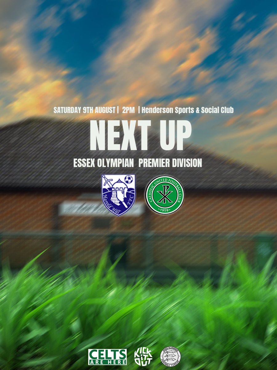 NEXT UP ⬇️
Our 2025/26 <a href="/eofl/">eofl</a> campaign begins this Saturday, with a trip to <a href="/Haroldhillfc/">Harold Hill Football Club</a>. Kick off is at 2pm🍀
<a href="/HereCelts/">CeltsAreHere</a> #ESSEXBHOYS