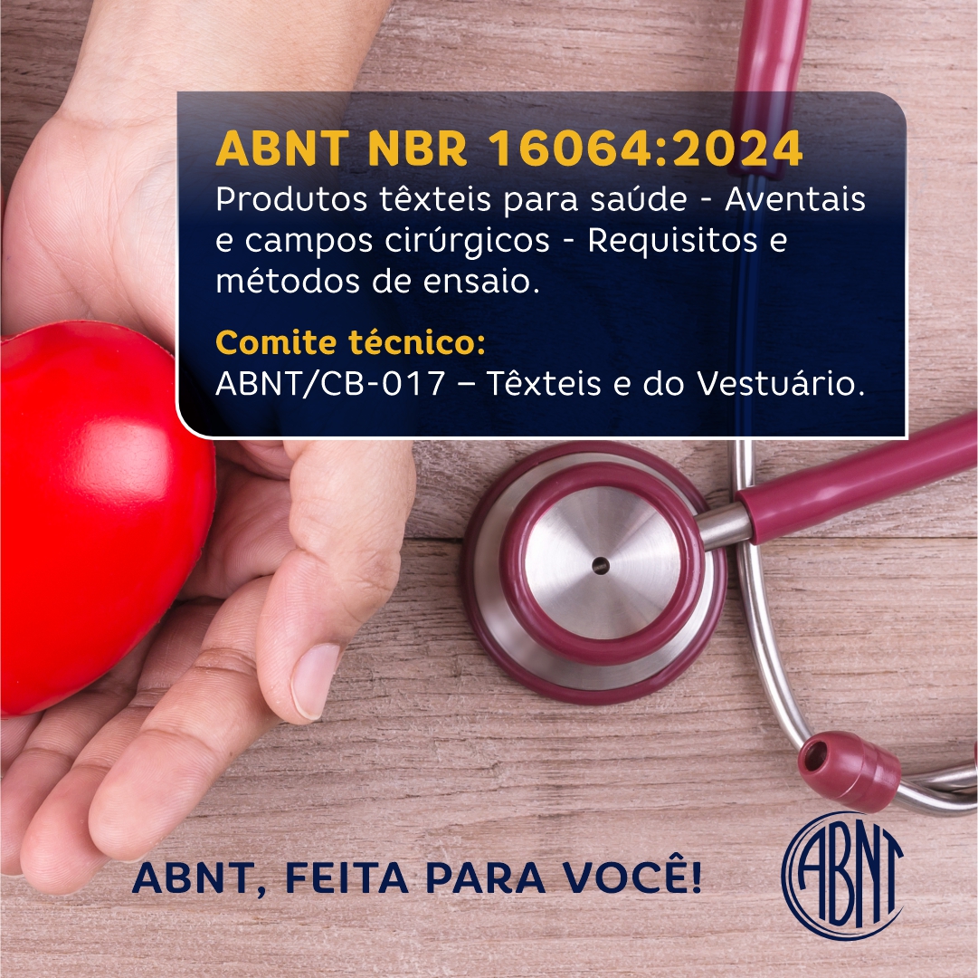 Hoje é o Dia Nacional da Saúde! 🩺💙

A ABNT NBR 16064:2024 estabelece requisitos e métodos de ensaio para aventais e campos cirúrgicos, garantindo segurança para pacientes e profissionais em ambientes clínicos e hospitalares.

ABNT FEITA PARA VOCÊ! 💙

#DiaNacionalDaSaúde #ABNT