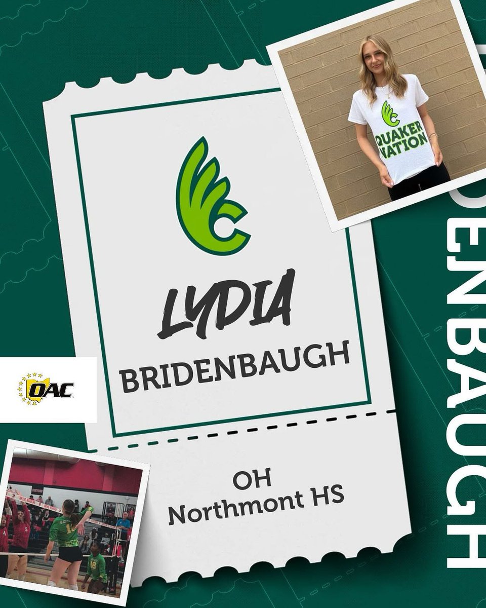 Now introducing OH, Lydia Bridenbaugh from Brookville, Ohio! She will be majoring in Sport Management. Welcome to WCVB, Lydia! 🤩🏐💚