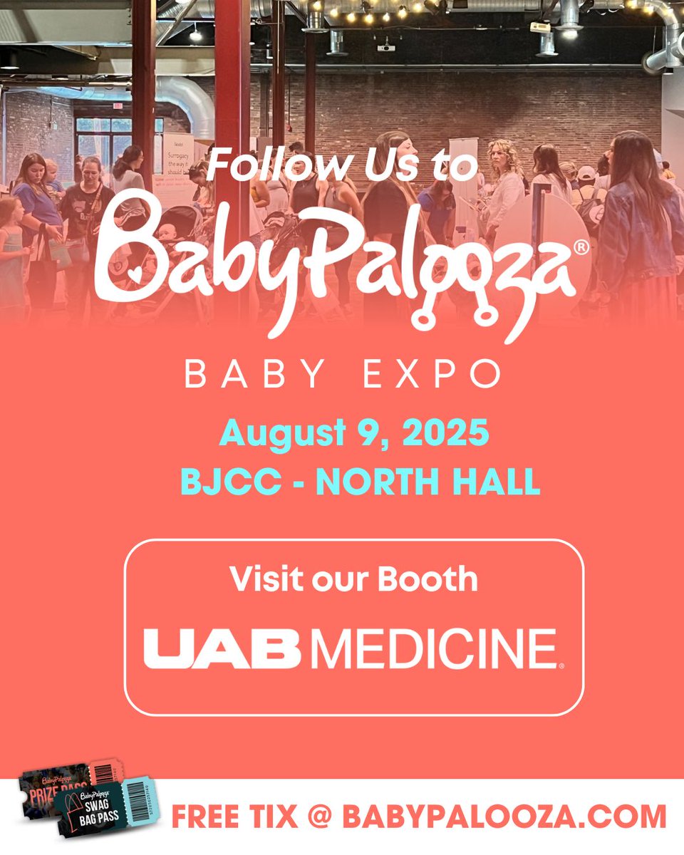 UAB Medicine (@uabmedicine) on Twitter photo UAB Medicine will be at Babypalooza this Saturday, August 9! πΆπ This expo features baby gear demos, maternity resources, and a city-wide baby shower, all under one roof.
<a href="/uabstvincents/">UAB St. Vincent's</a>
ποΈ Admission is free. Grab your tickets here: brnw.ch/21wUGFK UAB Medicine will be at Babypalooza this Saturday, August 9! πΆπ This expo features baby gear demos, maternity resources, and a city-wide baby shower, all under one roof.
<a href="/uabstvincents/">UAB St. Vincent's</a>
ποΈ Admission is free. Grab your tickets here: brnw.ch/21wUGFK