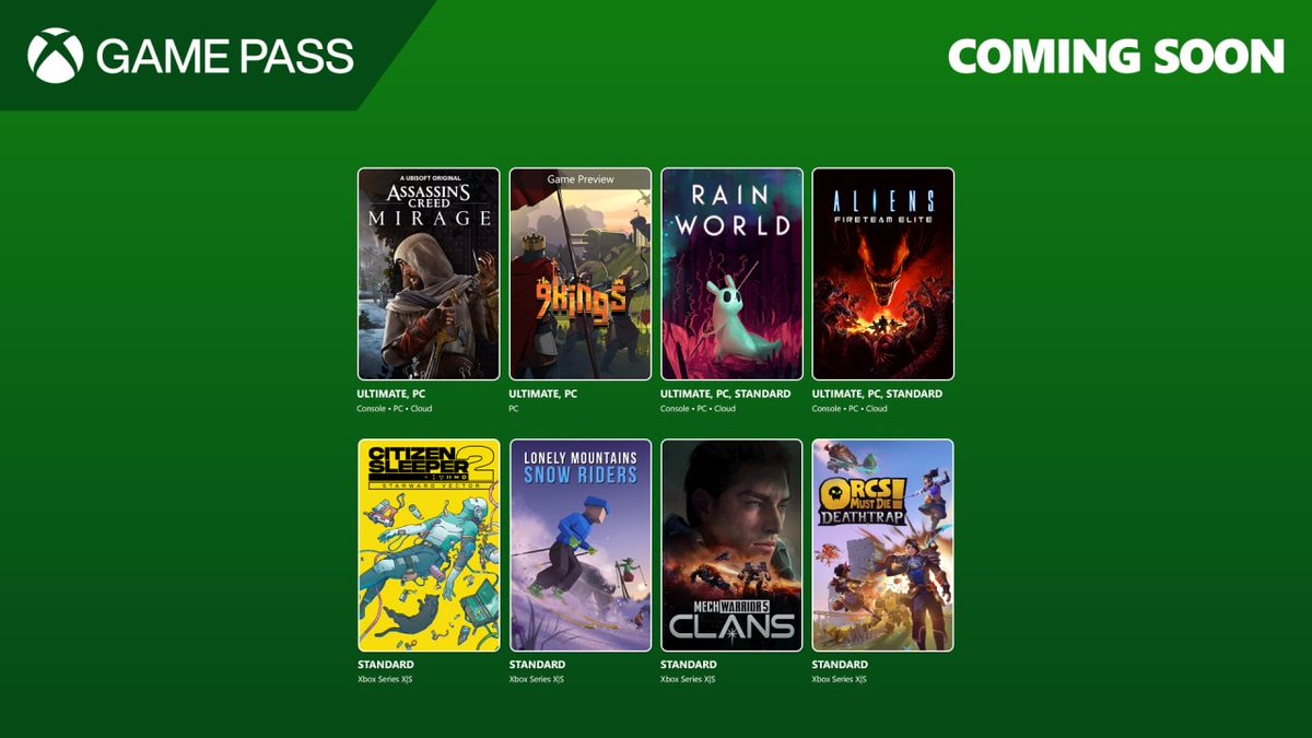 Assassin's Creed Mirage comes to the Xbox Game Pass on August 7. 🕌

Source: msftnewsnow.com/xbox-game-pass…

#AssassinsCreedMirage