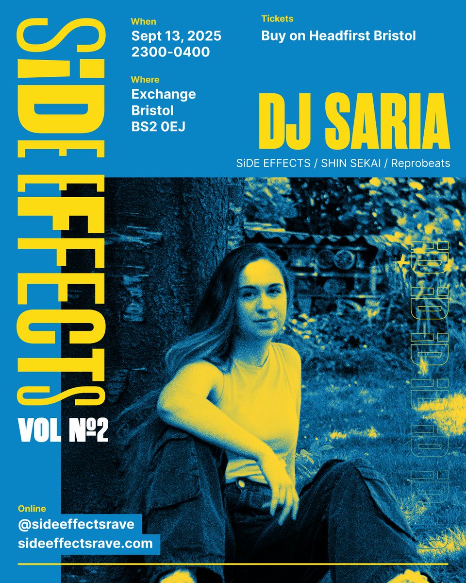 SiDE EFFECTS (@sideeffectsrave) on Twitter photo Omnipresent since stepping on to the UK and Japanese scenes, safe to say if there was a "Fingers In Most Pies" award <a href="/DJ_SARIA/">DJ SARIA@M3秋【え-18a】</a> would be winning it.
Prize available for anyone who can count the precise number of rave stabs across her whole set.
General release 🎟️ still available! Omnipresent since stepping on to the UK and Japanese scenes, safe to say if there was a "Fingers In Most Pies" award <a href="/DJ_SARIA/">DJ SARIA@M3秋【え-18a】</a> would be winning it.
Prize available for anyone who can count the precise number of rave stabs across her whole set.
General release 🎟️ still available!