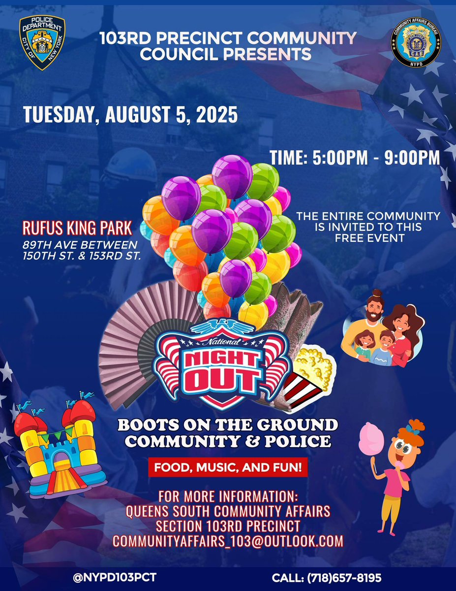 Today is National Night Out Against Crime! Bring out the family for fun, food, and entertainment as we come together as a community! See the flyers for NNO events near you!