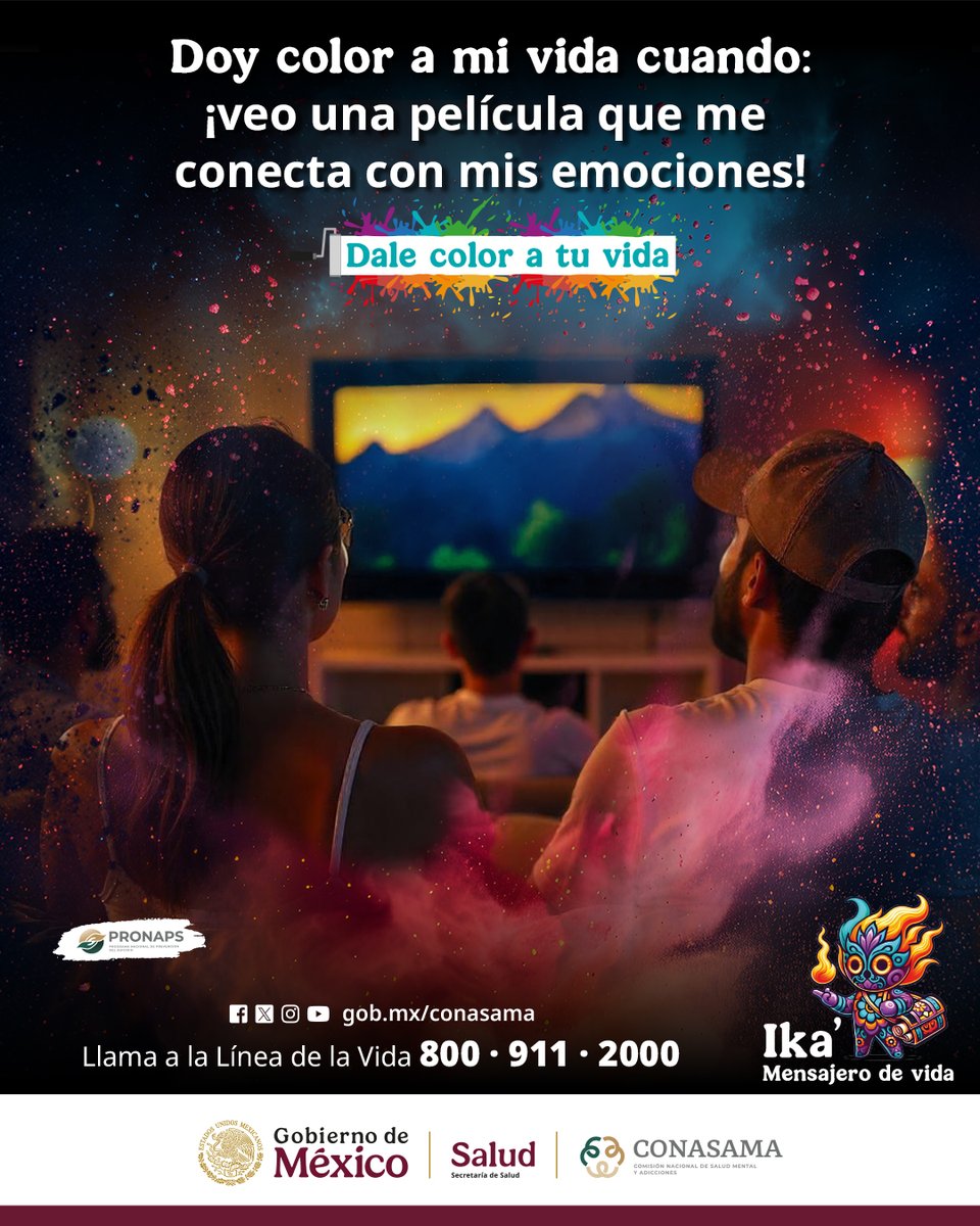 Doy color a mi vida cuando: ¡veo una película que me conecta con mis emociones!

Me recuerda que cada historia merece ser vivida.

#PrevencionDelSuicidio
#DaleColorATuVida
#IkaElMensajeroDeVida