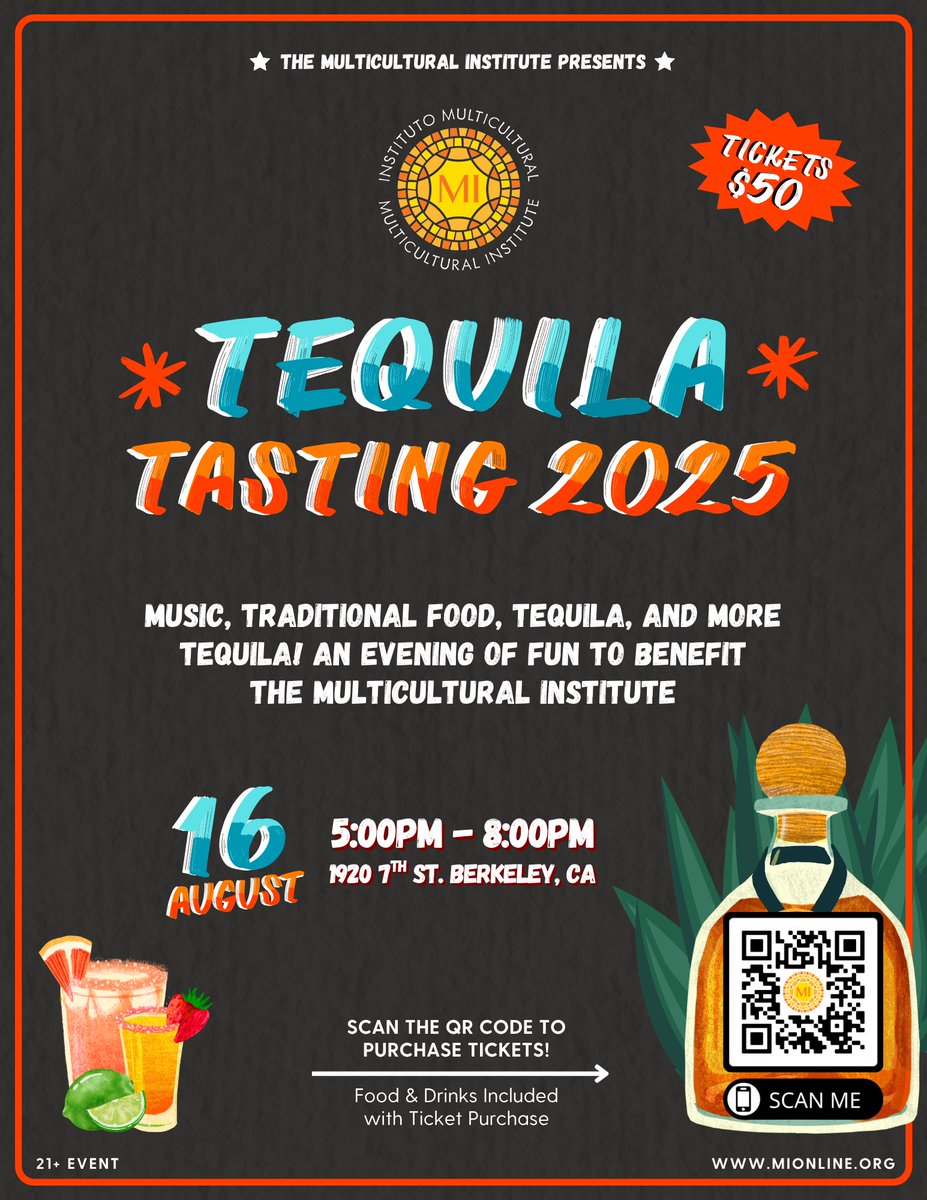Purchase your tickets for MI’s 2025 Tequila Tasting fundraiser🥃🍹🎟️🎉

Proceeds will go towards the expansion of MI’s day laborer housing site in the North Fair Oaks neighborhood of Redwood City 🏠✊🏽✨
  
Scan the QR code or visit eventbrite.com/e/140641877942… to purchase tickets!