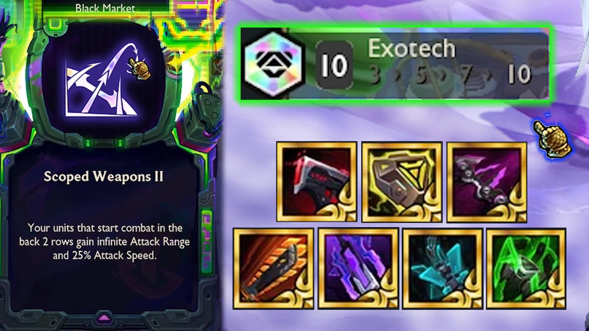 sokchhai's tweet image. 10 EXOTECH GOT FULL RANG IS INSANE!!! | TFT SET 14 #tftset14 #teamfighttactics
Please watching my video:youtu.be/XmPnK1HygWM?si…