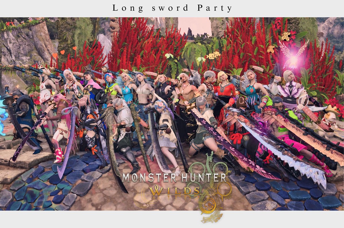 - - - - - - - - - - - - - - - - - - - - - - 
            ꕤ 𝖫𝗈𝗇𝗀 𝗌𝗐𝗈𝗋𝖽 𝖯𝖺𝗋𝗍𝗒 ꕤ
- - - - - - - - - - - - - - - - - - - - - - 

20人で太刀会
ズラリ……太刀並んでるの壮観✨
みんなで武器練習たのしい.ᐟ.ᐟ
モンハン最高👍🏻⟡.·

主催のkotoriと参加者の皆さま、thx🫶🏻