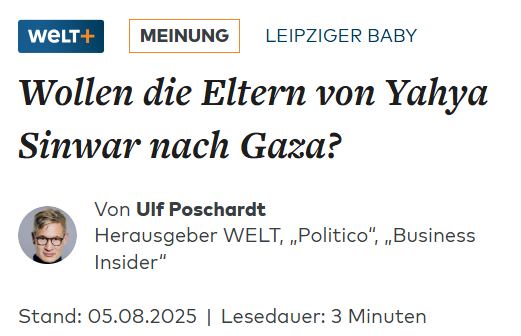 Nein, sie wollen Gaza nach Deutschland holen.
welt.de/debatte/plus68…