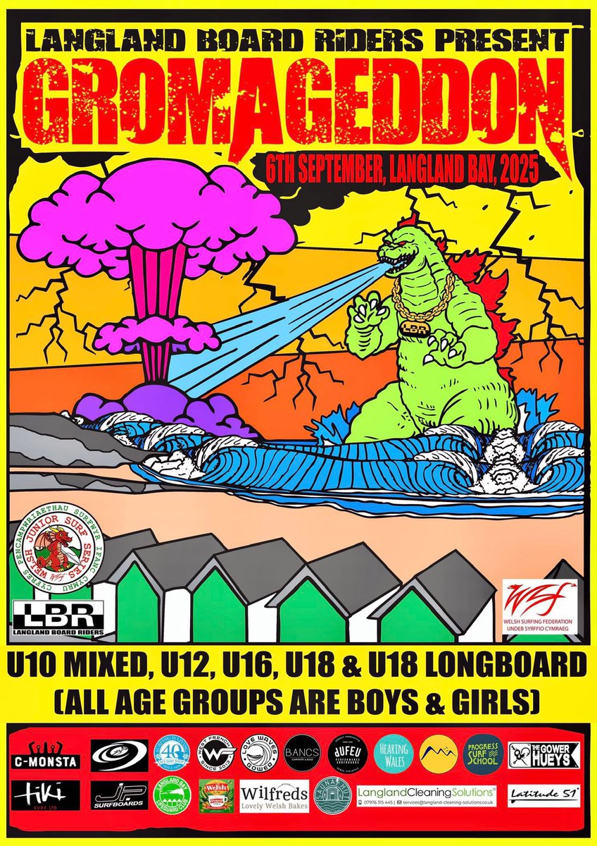 The second stop of the Welsh Junior Surf Series will be held on Sunday 6th September at Langland Bay.

This event includes U18 Boys &amp; Girls Longboard.

To enter click the link below 👇

wsf.wales/news/gromagedd…