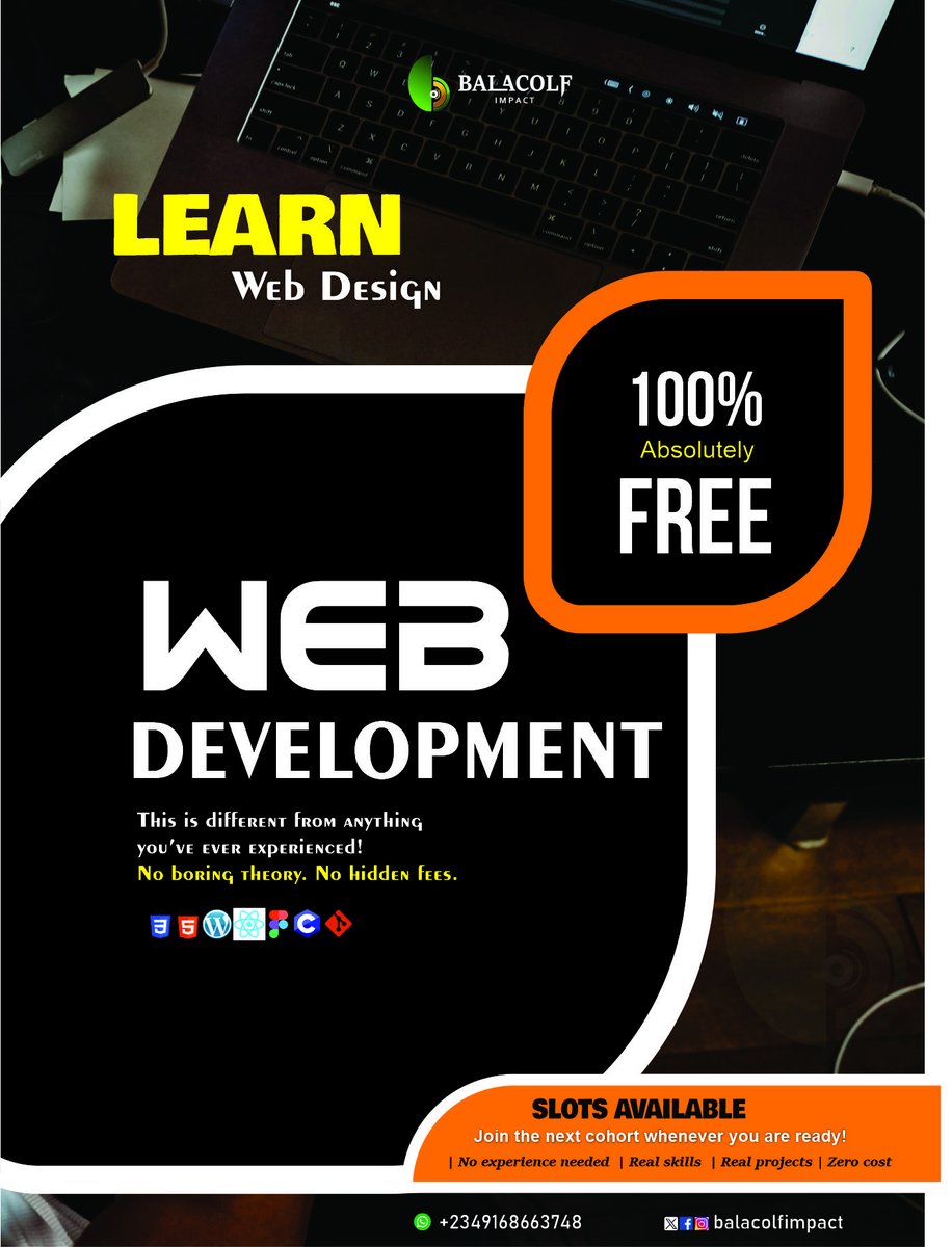 SULEBALAOSHOMA's tweet image. Build Real Projects Yourself. Stop watching others build websites.
#WebDevelopment
#LearnToCode
#FreeCodingClass
#TechForBeginners
#CodeNewbie
#CodingBootcamp
#WebDesign
#HTMLCSS
#TechSkills
#DigitalSkills
#CodingIsFun
#FromBeginnerToPro