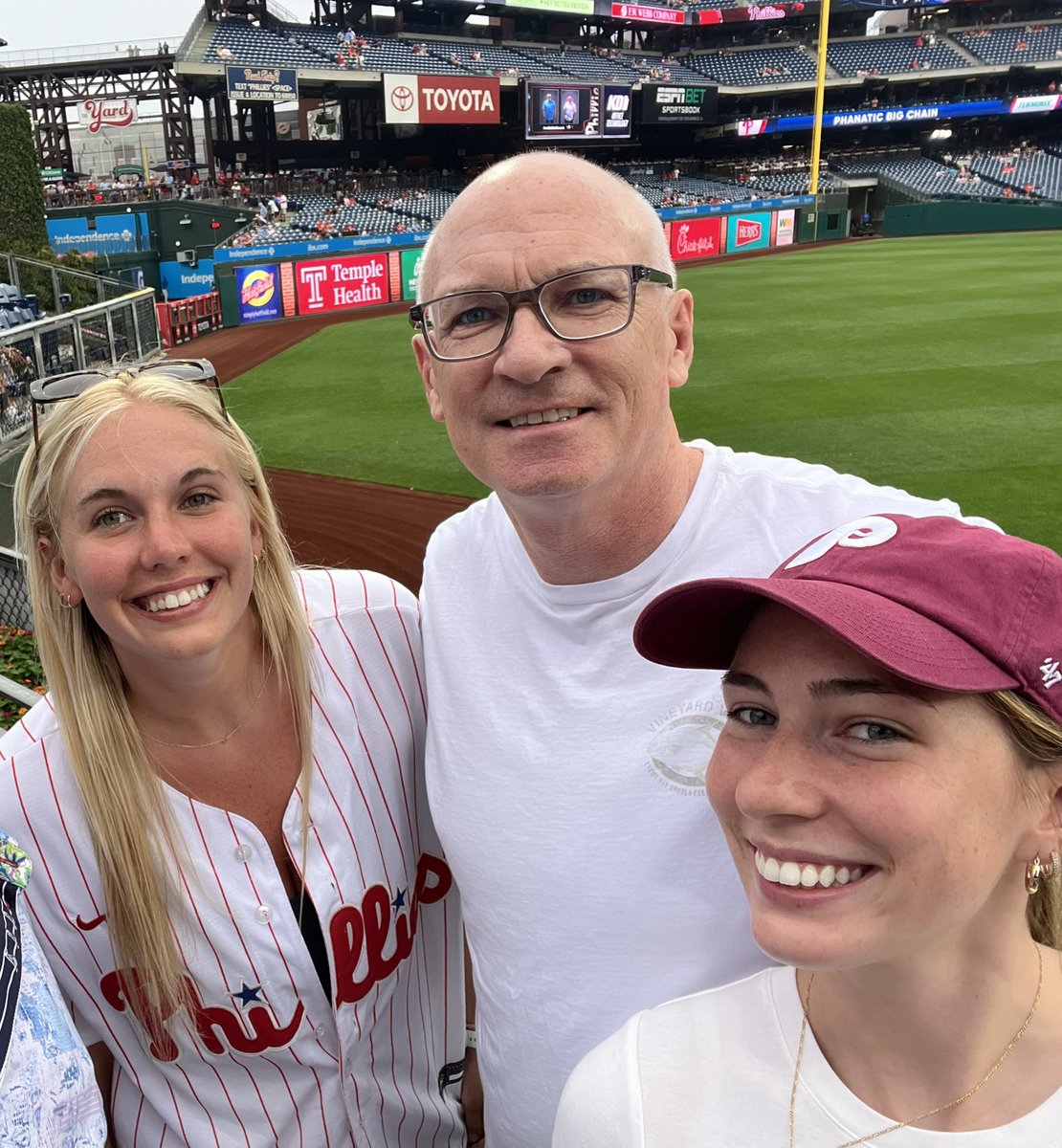 Game time! Making memories at the ballpark with my two favorite teammates. Phillies vs. Orioles
