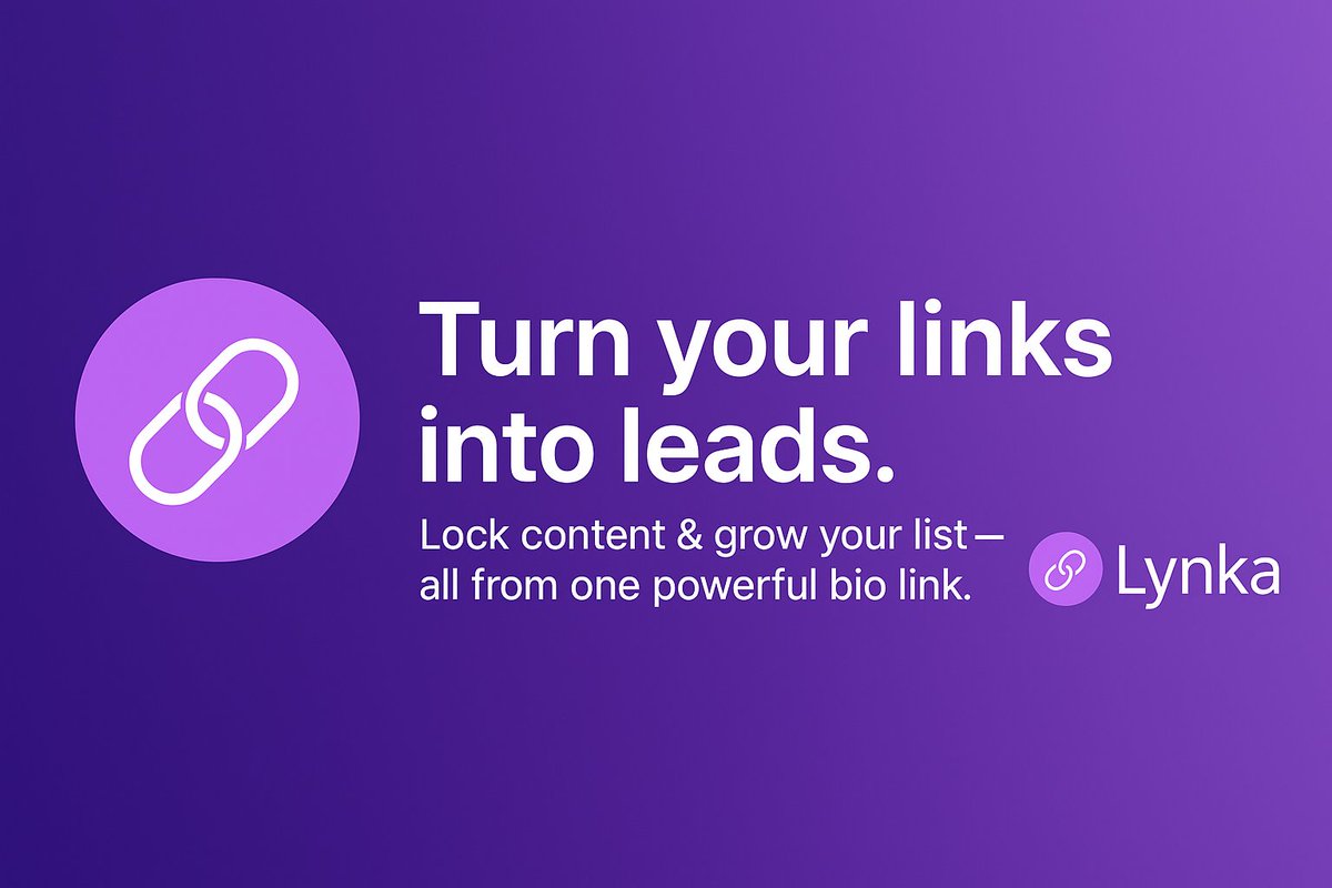 lynka_app's tweet image. 🚀 Say hello to Lynka — your new link-in-bio superpower.
🔗 Turn clicks into leads
🔒 Lock links with email or password
📊 Track views & clicks
🎨 Match your brand
Try it free 👉 lynka.app
#LinkInBio #Creators #EmailMarketing