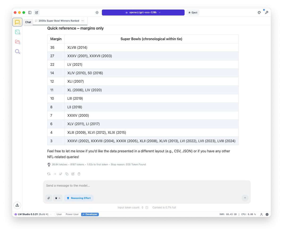 That didn't take long - gpt-oss-120b is now available in LM Studio. Getting ~25 TPS on my M4 Max!
lmstudio.ai/models/openai/…