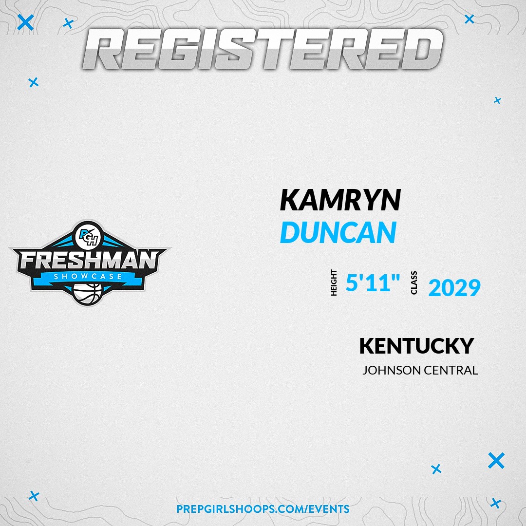 Welcome Class of 2029 Kamryn Duncan (<a href="/KDuncan_33/">Kamryn Duncan</a>) of Johnson Central HS to the <a href="/PGHKentucky/">Prep Girls Hoops Kentucky</a> Showcase @ MidAmerica Sports Center East. 

🔥🏀 #PGHFreshmanShowcaseKY 🏀🔥

Register NOW! 👇  
events.prepgirlshoops.com/e/1579/registe…