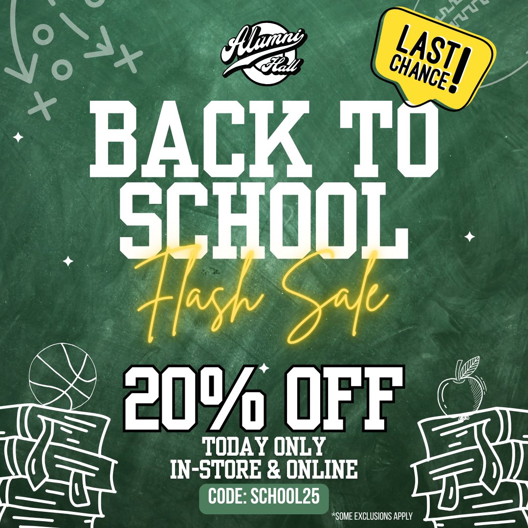 LAST CHANCE for 20% off your purchase ⏰ Our Back to School Flash Sale ends at midnight!
alumnihall.com