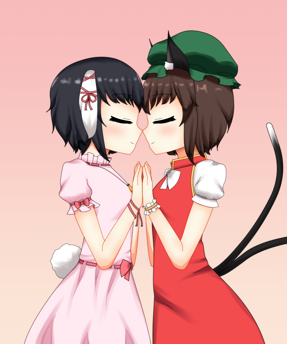 crazy4videogame's tweet image. The white rabbit of good fortune and the black cat of bad omens.

#因幡てゐ #てゐ #tewi #tewi_inaba #東方 #TouhouProject #東方project #touhou #うさぎみみ #ケモミミ #fanart #bunnyears #Chen #橙