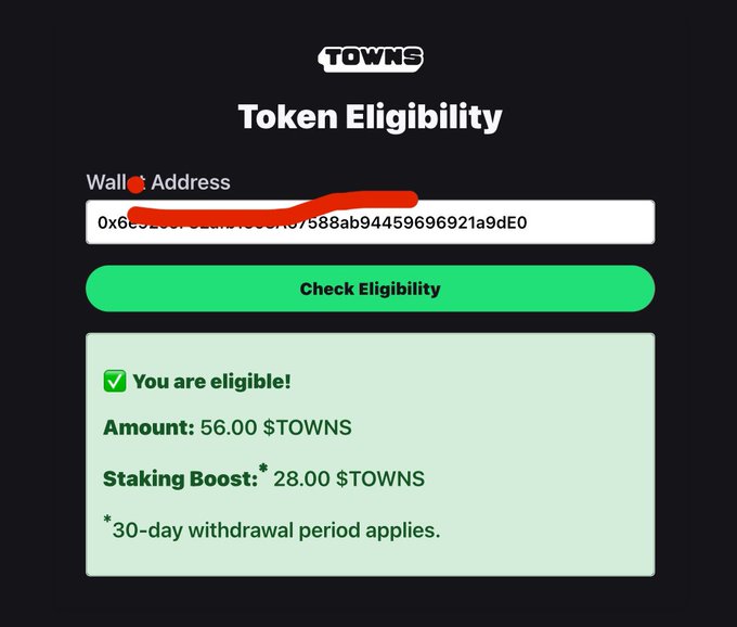 pogauren's tweet image. 🪂 $TOWNS Airdrop is now claimable by #TownsProtocol ( @TownsProtocoll ) Live!

🎁 Link - claim.townstoken.network

🪙 Genesis Supply: 10.1B #TOWNS
🕉 1B $TOWNS allocated for the community
❤️currently valued at $0.037