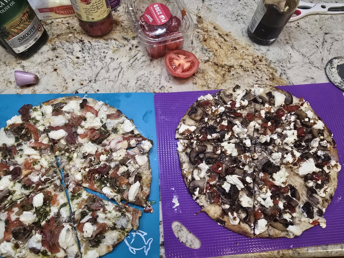 Leftover steak is perfect on a crispy pizza!