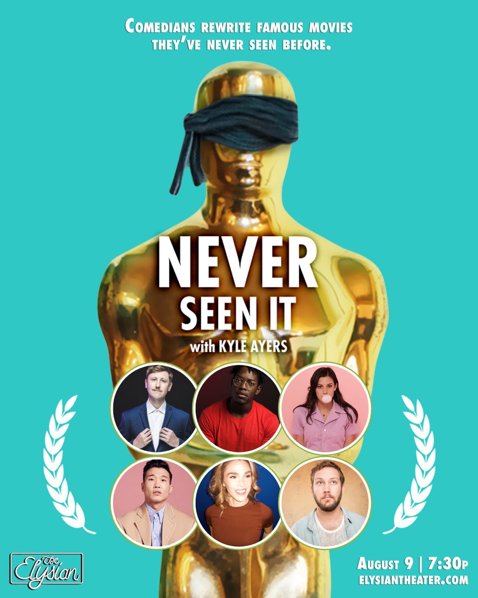 Kyle Ayers (@kyleayers) on Twitter photo This Saturday at <a href="/ElysianTheater/">The Elysian</a> in LA. Never Seen It. Comedians rewrite famous movies they've never seen before.
With <a href="/IfyNwadiwe/">IFY | Away from Xitter</a> <a href="/JOHNNYPEMBERTON/">Johnny Pemberton</a> <a href="/baileyenorton/">Bailey Norton</a> Joel Kim Booster, Mo Fry Pasic and myself.
Does anyone know how to promote fun things
elysiantheater.com/shows/neversee… This Saturday at <a href="/ElysianTheater/">The Elysian</a> in LA. Never Seen It. Comedians rewrite famous movies they've never seen before.
With <a href="/IfyNwadiwe/">IFY | Away from Xitter</a> <a href="/JOHNNYPEMBERTON/">Johnny Pemberton</a> <a href="/baileyenorton/">Bailey Norton</a> Joel Kim Booster, Mo Fry Pasic and myself.
Does anyone know how to promote fun things
elysiantheater.com/shows/neversee…