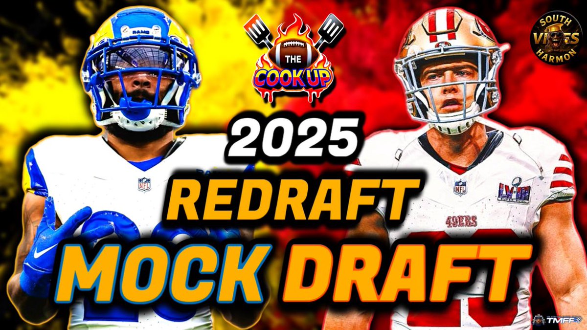 7:25pm EST | JOIN IN AND MOCK UP 🔒 

<a href="/FizzleDollas/">Fizzle Dolla💲</a> 🤝 <a href="/TRock5220/">T-Rock</a> 
#TheCOOKUP👨‍🍳🔥

18 Team 🤯 Redraft Mock Draft 🎯 (Underdog Style) | Fantasy Football 2025 Strategy 📊 

youtube.com/live/ziM6U2hJU…