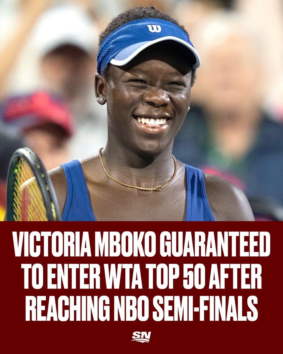 After reaching the semi-finals of the National Bank Open, 18-year-old Victoria Mboko is now guaranteed a spot in the top 50 of the WTA Rankings 🇨🇦

She began the year at No. 333 and entered the tournament at No. 85 👏 #OBN25