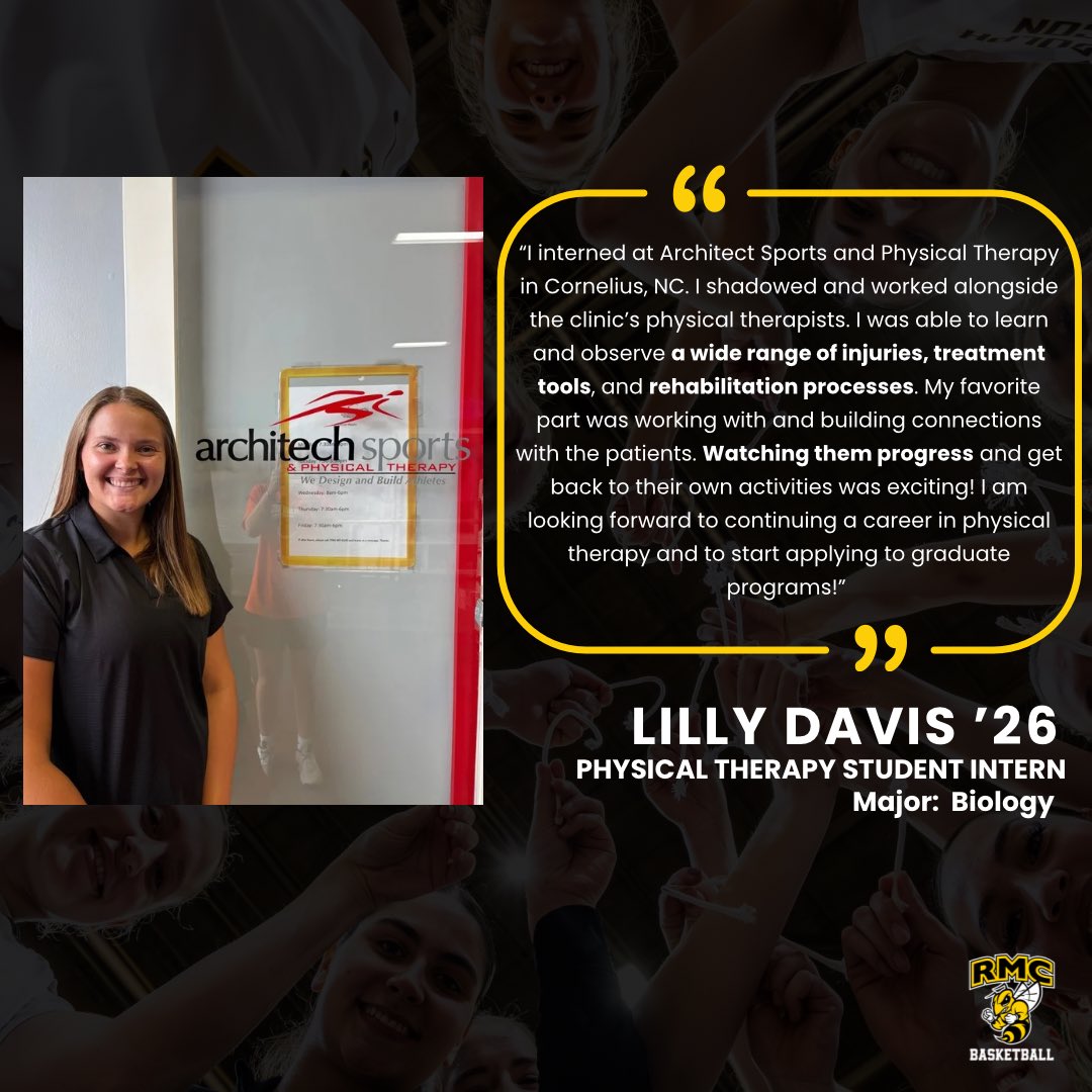 RMCWBB's tweet image. ☀️ Summer Internships Spotlight 💼 

Emion, Lilly, Kenzie, and Morgan have been gaining hands-on experience in future career fields! From physical therapy to business, our Yellow Jackets have been building skills, making connections, and discovering their passions!

#JacketPride