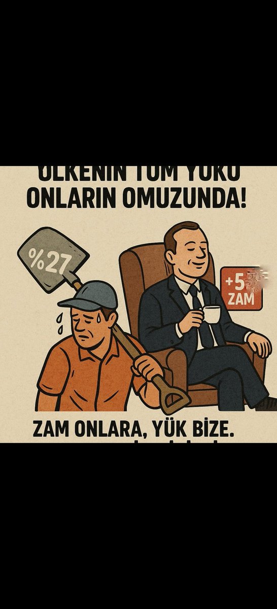 Kamu işçisi;
Pandemide omuz verdi,
Göçükte can verdi, ormanda yandı!
Ama ne oldu?
Emeği küçümsendi, sırtına %27 vergi yüklendi!

Memur kalem kalem vergiden muaf tutulurken,
Biz alın terimize ceza ödedik!
Biz vergi ödemiyoruz, resmen cezalandırılıyoruz!

MemurÖz İşçiÜveyEvlat