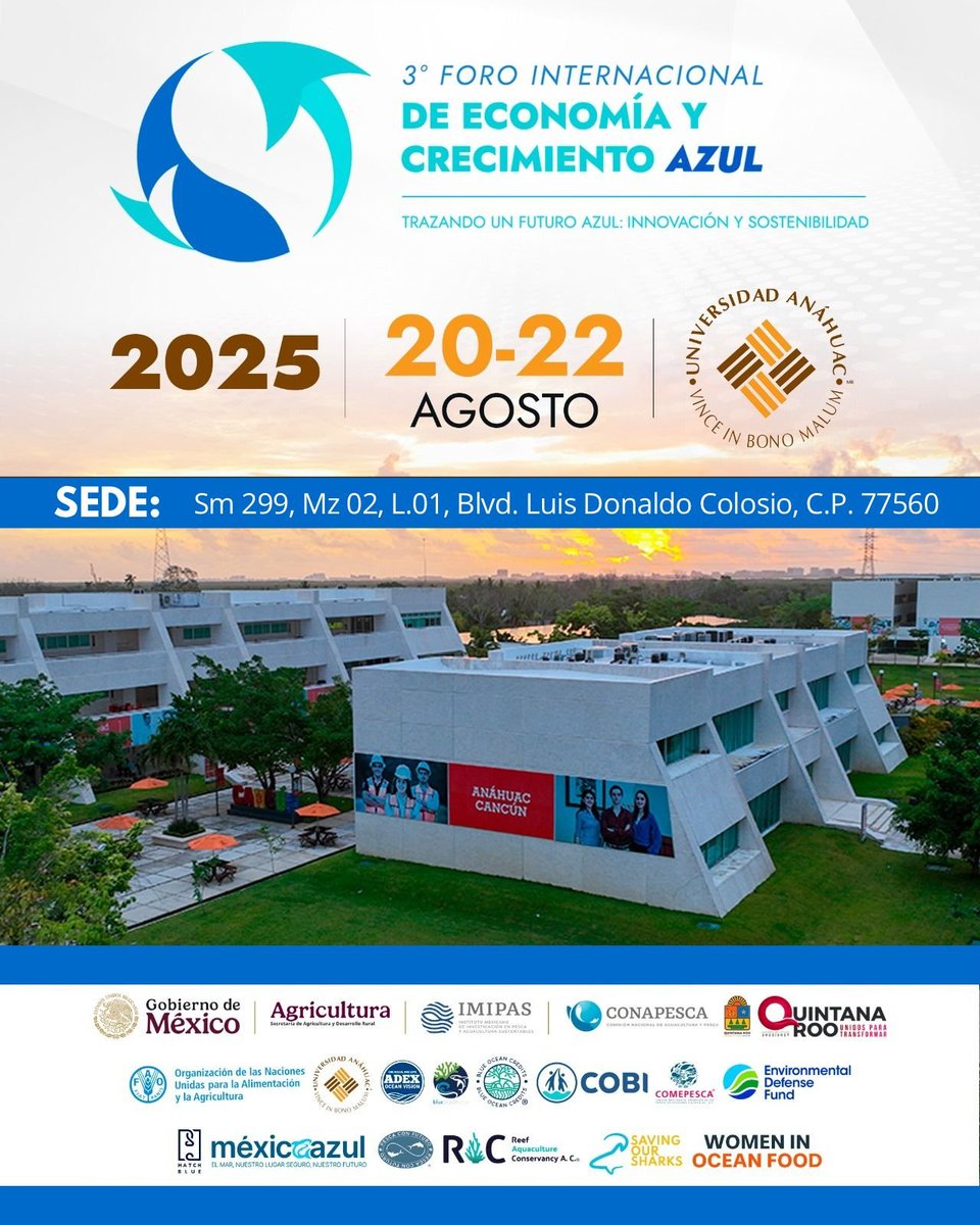 ¡Te invitamos a sumergirte en el futuro sostenible del océano! 
Fecha del evento: 20-22 Agosto
Lugar:  Universidad Anáhuac
Consulta más: gob.mx/imipas/agenda/…