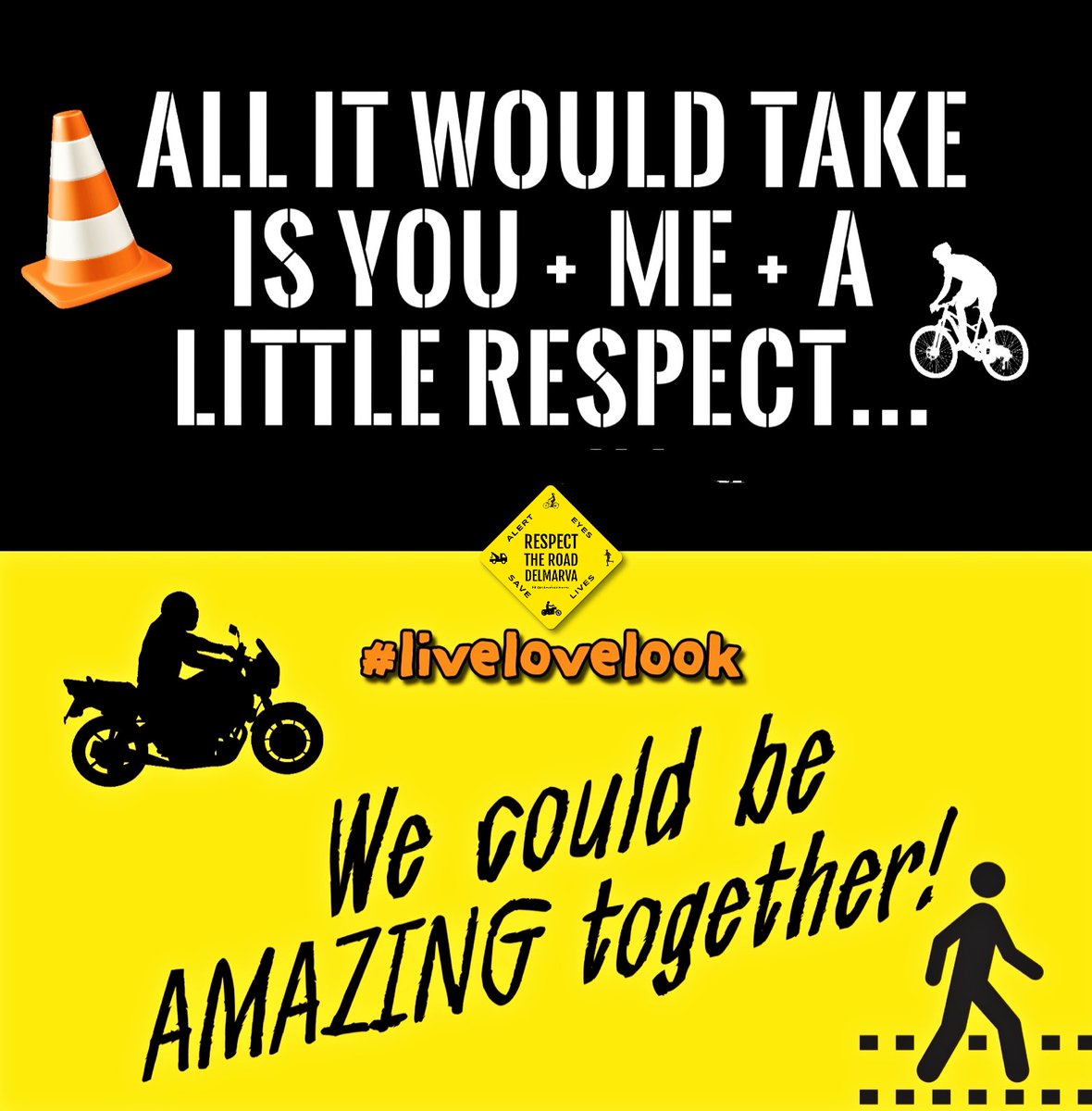 Watch for everyone; love life; be a good human. #looktwice #motorcycleawareness