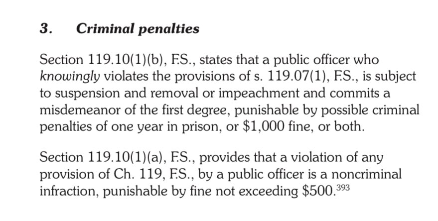 What <a href="/PeterSchorschFL/">Peter Schorsch</a> describes in this scenario is selective compliance and arbitrary delay in the production of public records. Intentional violations of Fla. Stat. 119.07(1).

According to the manual <a href="/AGJamesUthmeier/">Attorney General James Uthmeier</a> publishes: