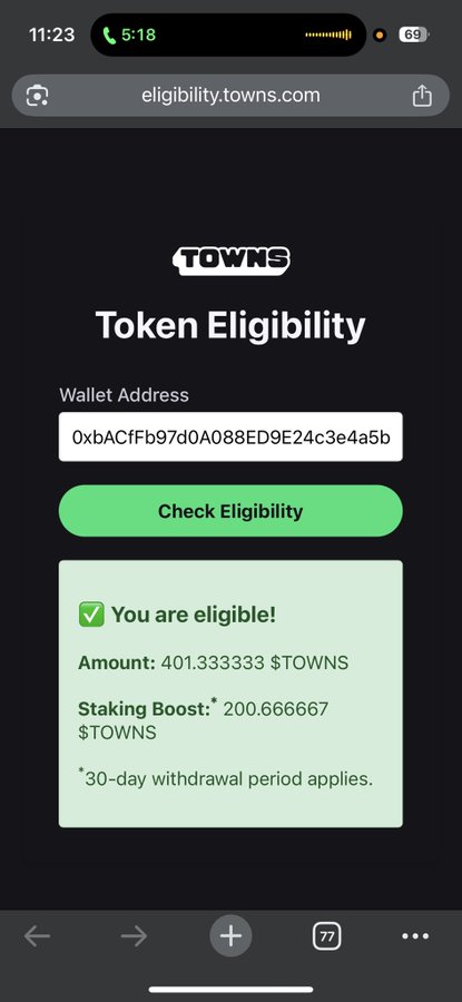 pogauren's tweet image. #TownsProtocol You can now claim the airdrop is Here! 😱

Check airdrop Eligibility and claim your $TOWNS allocation: claim.townstoken.network

✅ 1B #TOWNS allocated for the community
🪙  Available on Binance, Gate, Bybit &amp;amp; more.