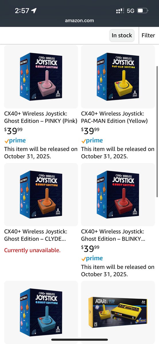 If you’re waiting for the special edition Pac-Man joysticks to appear alongside that Pac-Man 2600+, everything but the orange one is up: amzn.to/4oF63tB

#ad