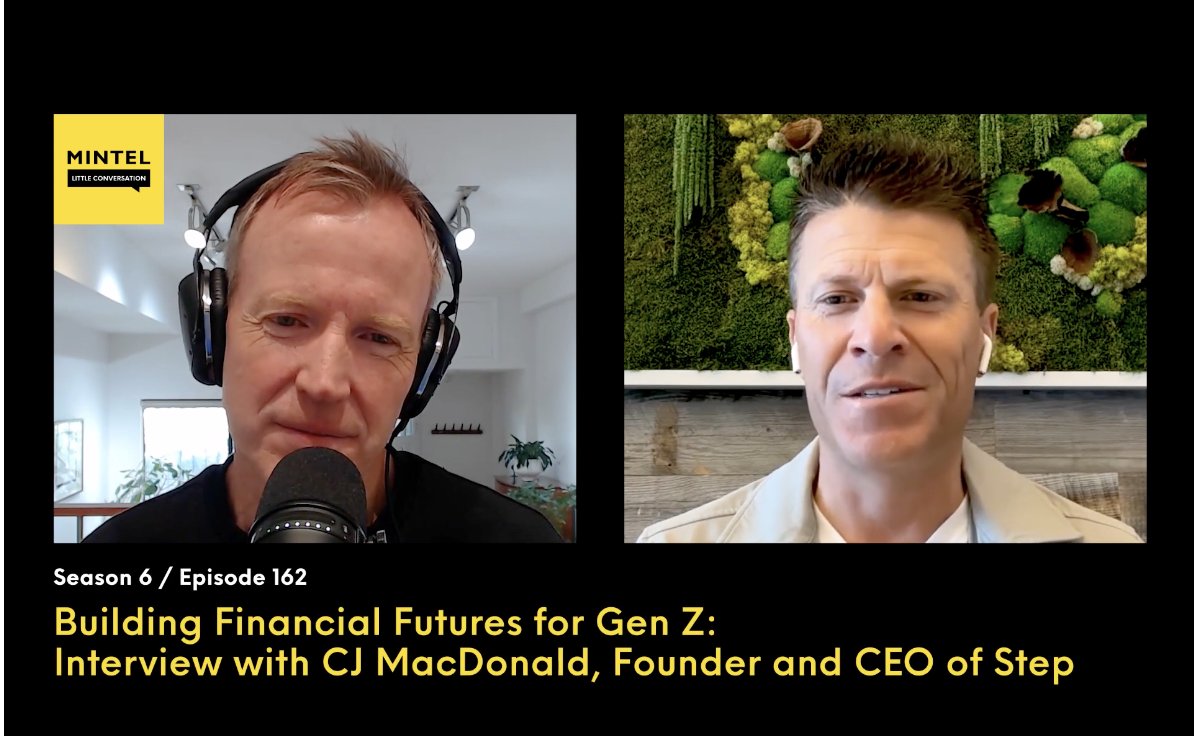 🎧 <a href="/TheAPDavidson/">Andrew Davidson</a> recently welcomed @Step Founder &amp; CEO CJ MacDonald to the <a href="/mintelnews/">Mintel</a> Little Conversation Podcast! They discussed how Step has grown &amp; quietly becoming one of the most influential fintechs in the US 🤫  (&amp; so much more!) Listen wherever you get your podcasts!