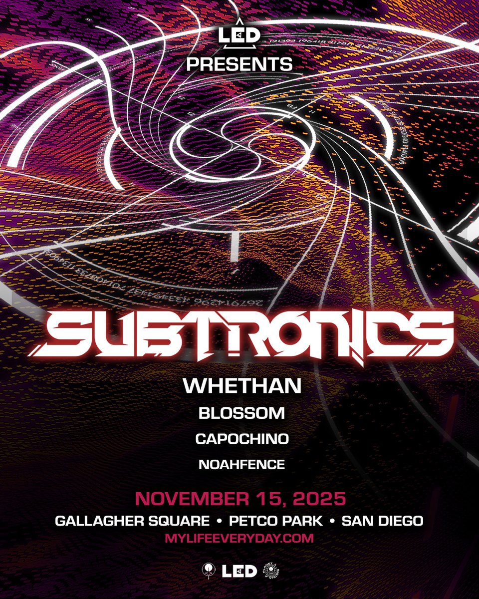LED (@ledpresents) on Twitter photo Just Announced 🚨 <a href="/Subtronics/">✨SUBTRONICS✨</a> is bringing the heat to Gallagher Square this November 15th for a massive night in the park 💥
Presale kicks off next Tuesday 8/12 at 10am PT.
Get presale access 🔗 laylo.com/subtronics/SAN… Just Announced 🚨 <a href="/Subtronics/">✨SUBTRONICS✨</a> is bringing the heat to Gallagher Square this November 15th for a massive night in the park 💥
Presale kicks off next Tuesday 8/12 at 10am PT.
Get presale access 🔗 laylo.com/subtronics/SAN…