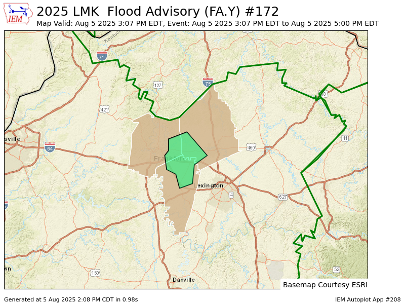 LMK issues Flood Advisory for Franklin, Scott, Woodford [KY] till Aug 5, 5:00 PM EDT mesonet.agron.iastate.edu/vtec/f/2025-O-…