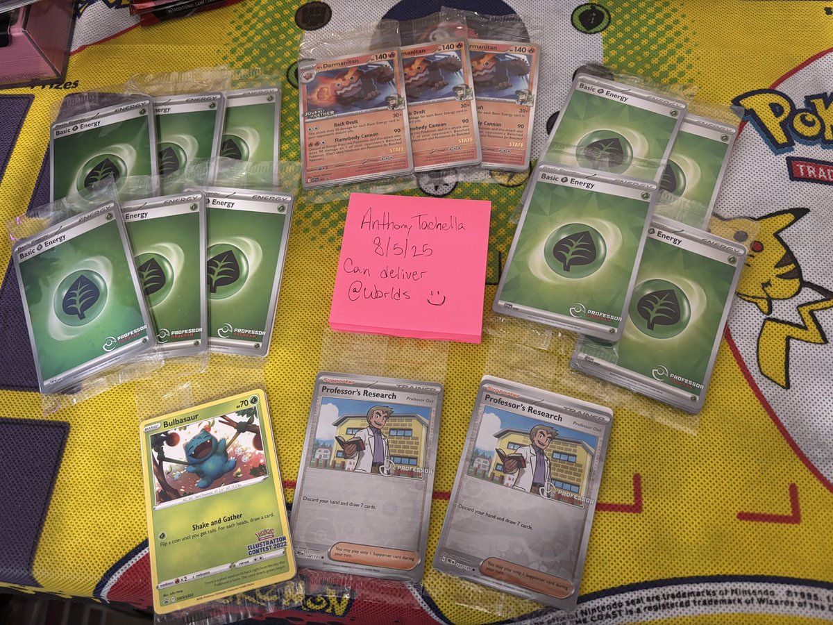 Testing the waters if anyone is interested in Professor/Staff Promos!
6packs of Prof SVI Energy
4packs of Prof SCR Energy
3 JTG Staff Promos Packs
2 Prof Research Prof packs
1 Illustration Contest 2022 pack

All for sale! Comment if interested. Can deliver at Worlds!