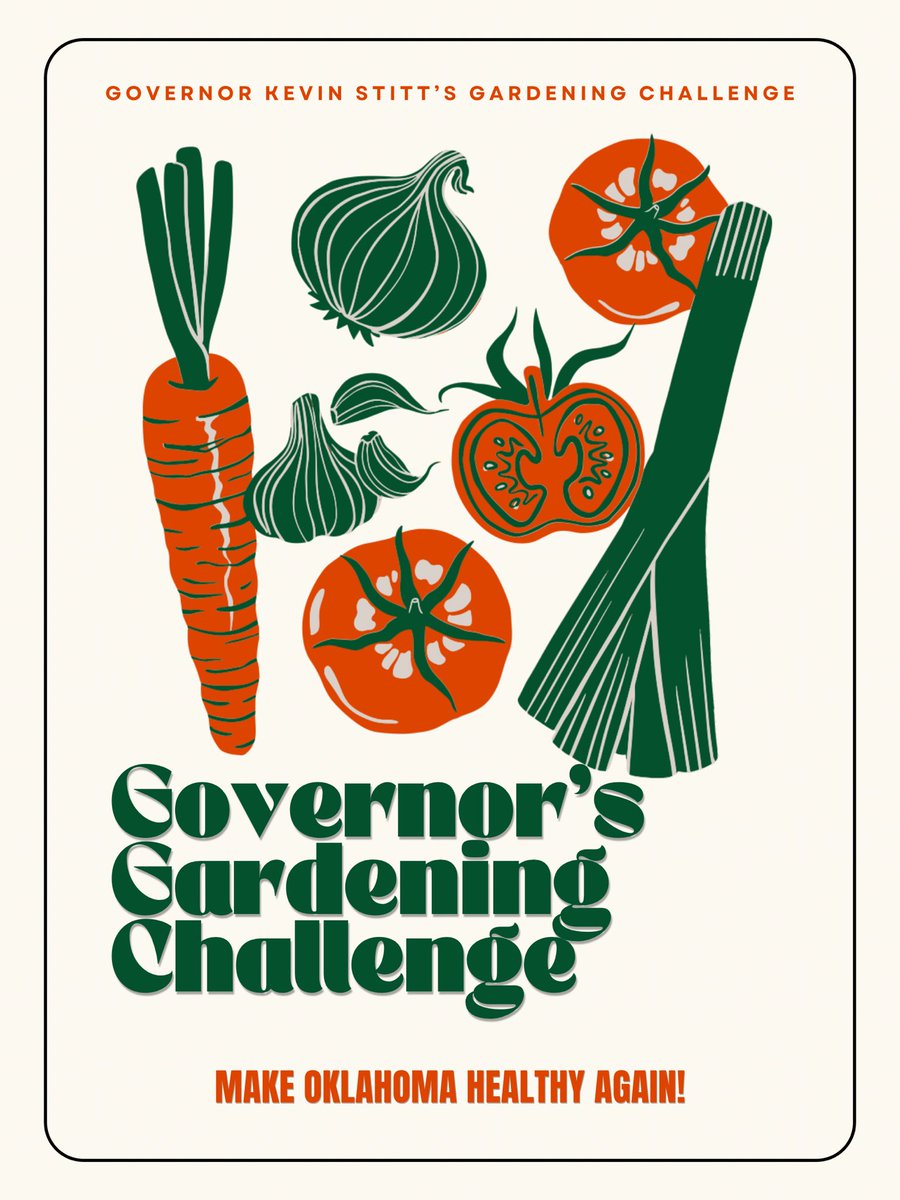 GovStitt's tweet image. If you know me, you know how much I love my garden, now I want to see yours! We’re Making Oklahoma Healthy Again, one backyard at a time. 

Join the Governor’s Garden Challenge and post yours using  #govsgardenchallenge