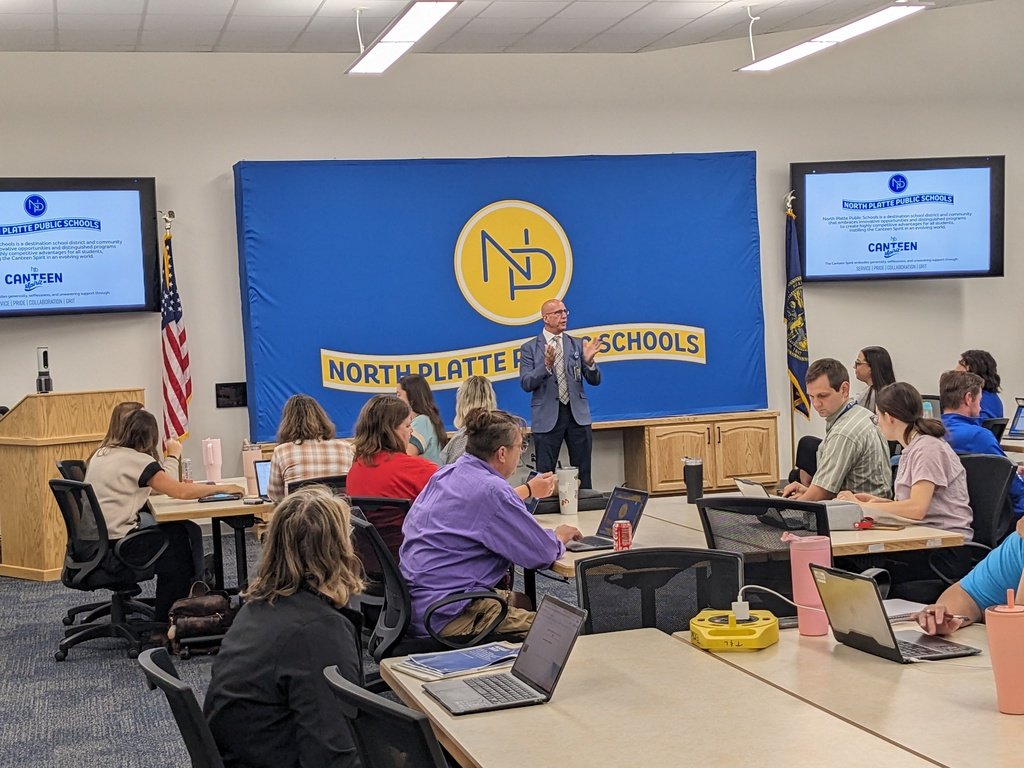 What a great morning! We had our official "New Teacher Welcome," and this is an awesome group! #NPPSCanteenSpirit