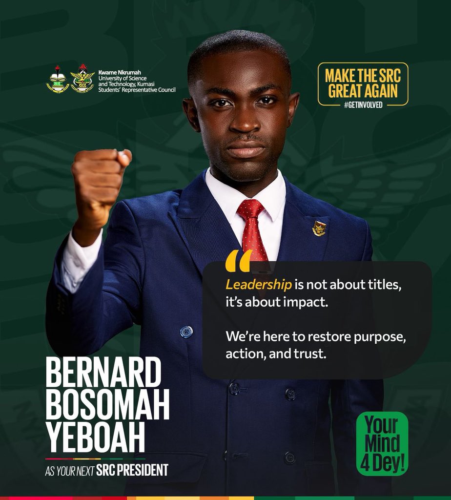 Clinton K. Yeboah 🇬🇭🇬🇧 (@qwobbyclinton) on Twitter photo I met <a href="/Dr__BBY/">Bernard Bosomah Yeboah</a> in 2020, during a youth conference. At the conference, he was awarded “most active” participant.
Why?
For simply being involved, and interested in service.
His leadership journey is rooted in service, promising that for KNUST SRC, and I fully endorse. ❤️👍 BBY I met <a href="/Dr__BBY/">Bernard Bosomah Yeboah</a> in 2020, during a youth conference. At the conference, he was awarded “most active” participant.
Why?
For simply being involved, and interested in service.
His leadership journey is rooted in service, promising that for KNUST SRC, and I fully endorse. ❤️👍 BBY