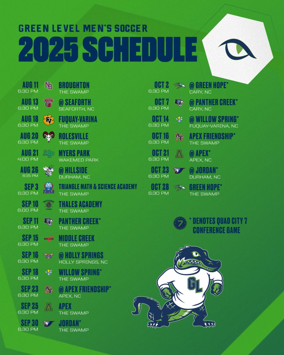 SCHEDULE UPDATE: We've made a few changes to the non-conference schedule for men's soccer. 

The season still begins next Monday at The Swamp!